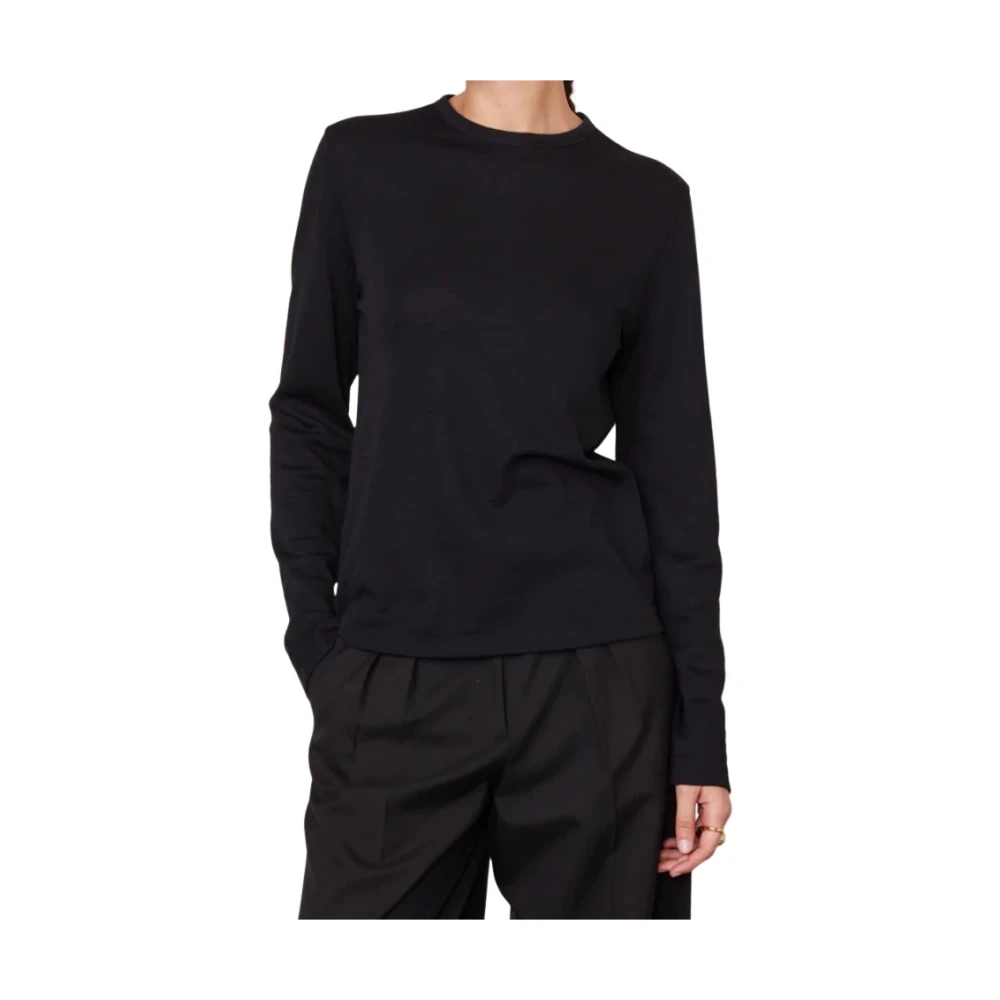 Officine Générale Lange mouw ronde hals shirt Black Dames