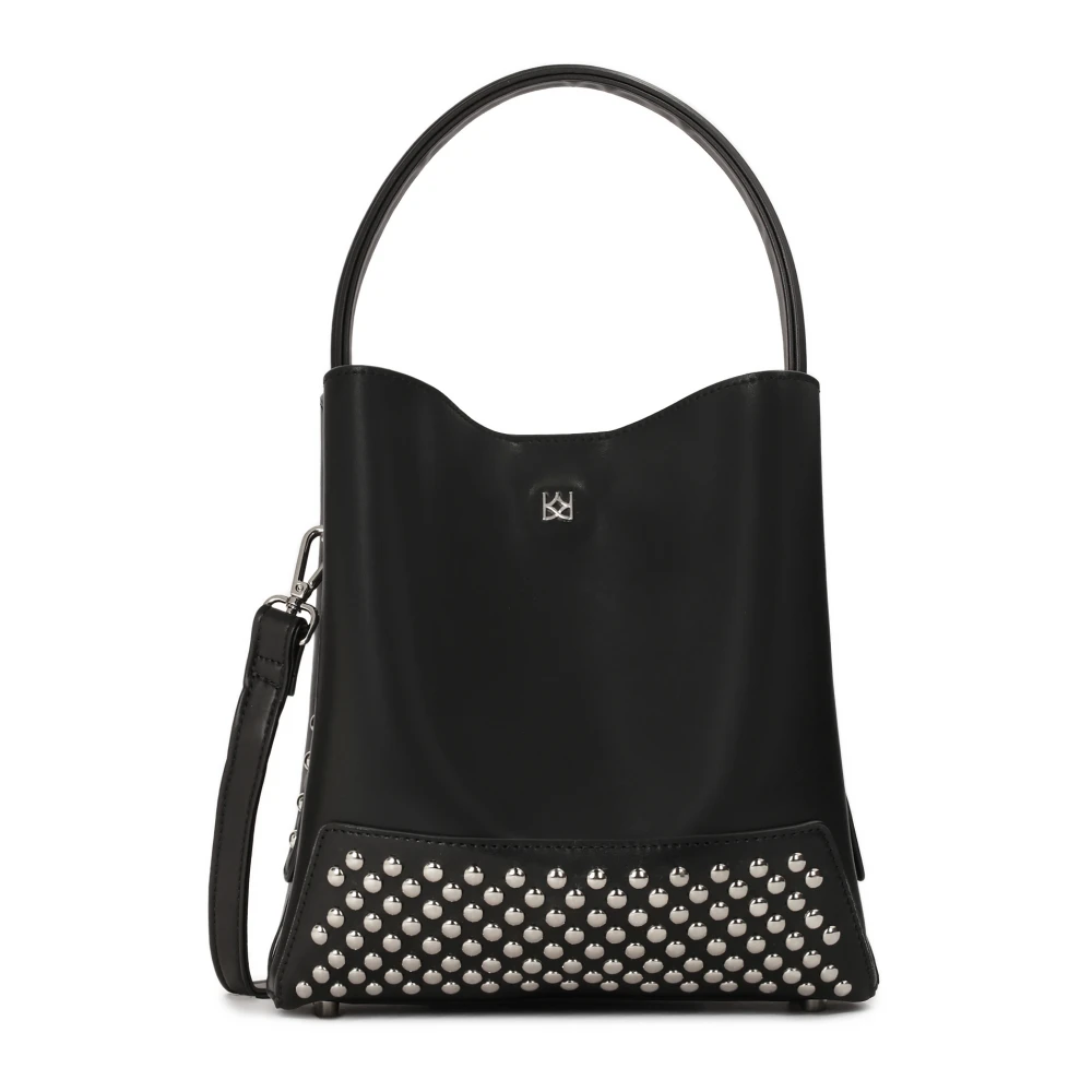 Kazar Zwarte handtas met zilveren studs Black Dames