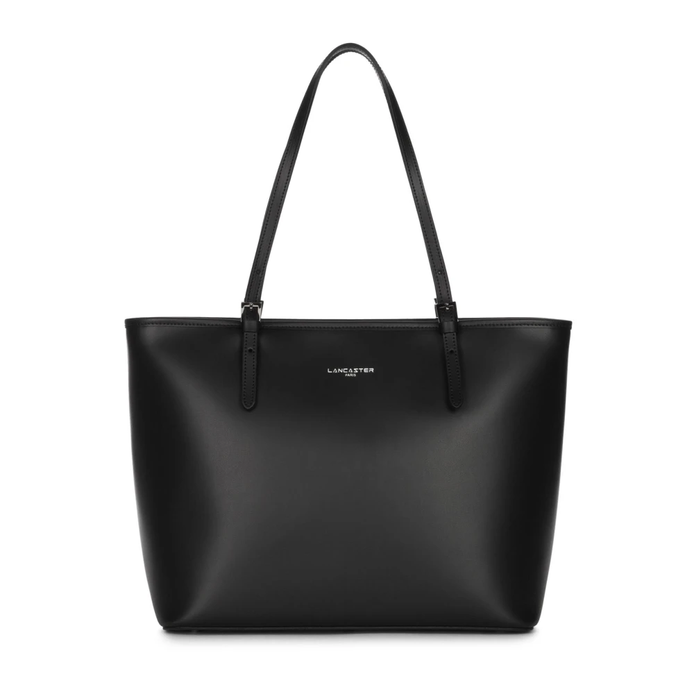 Lancaster Black Shopping Bags, Female, One Size, Shoulder Zip Tote Bag Smooth