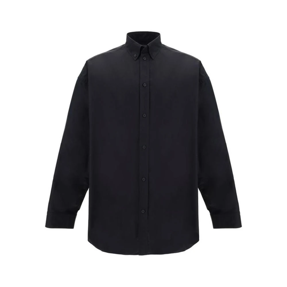 Balenciaga Katoenen Oversized Monochrome Shirt Black Heren