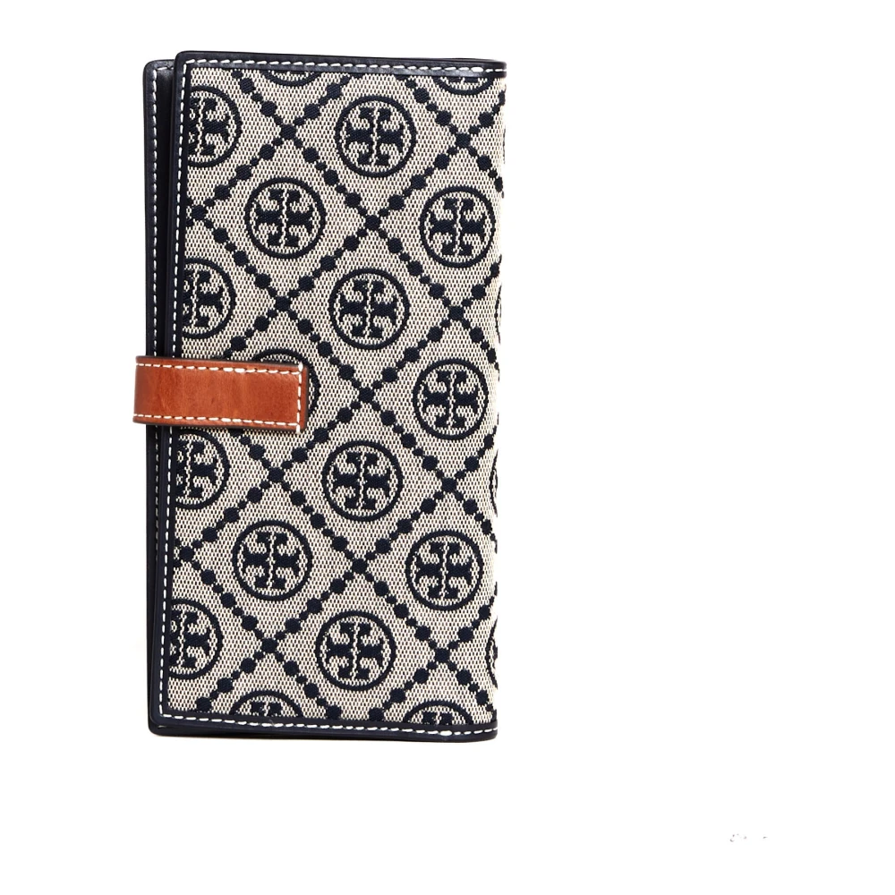 Tory Burch Blå Logo Slim Plånbok Tillbehör Multicolor, Dam