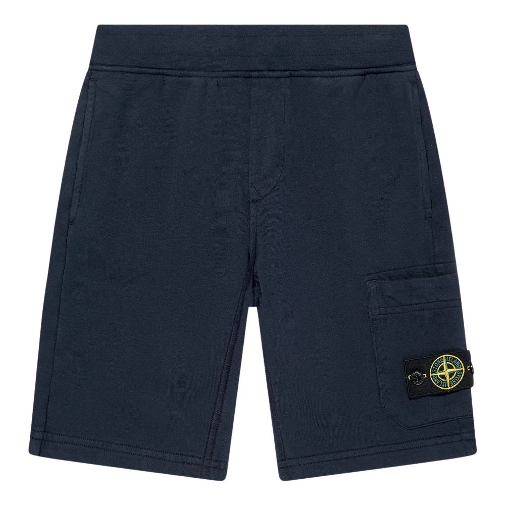 Stone Island Unisex Blue Logo Pocket Shorts