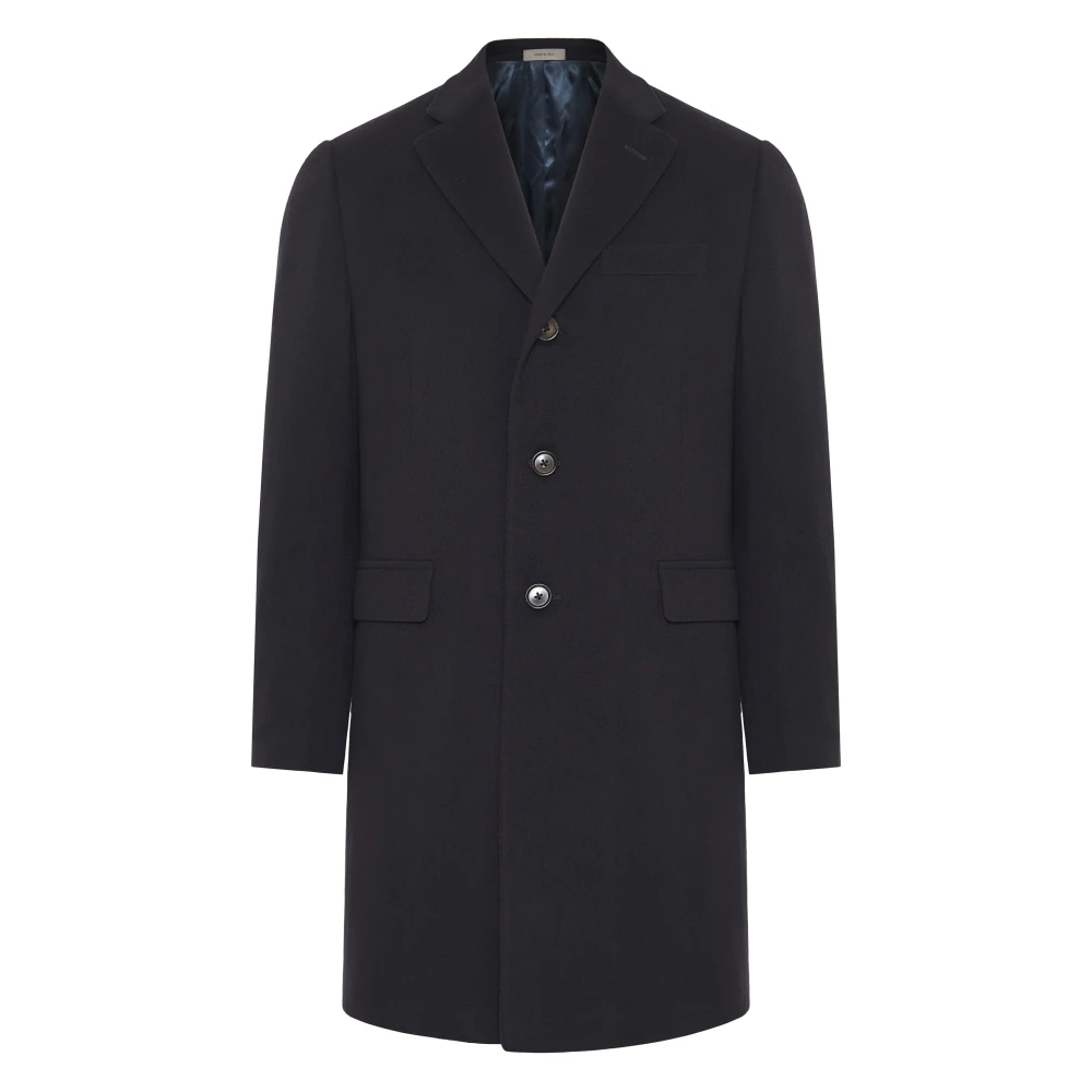 Corneliani Italiaanse wollen jas met zakken Blue Heren