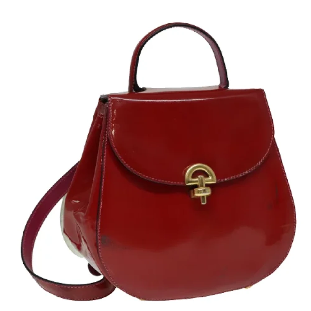 Celine Vintage Pre-owned Leather backpacks Red Dames