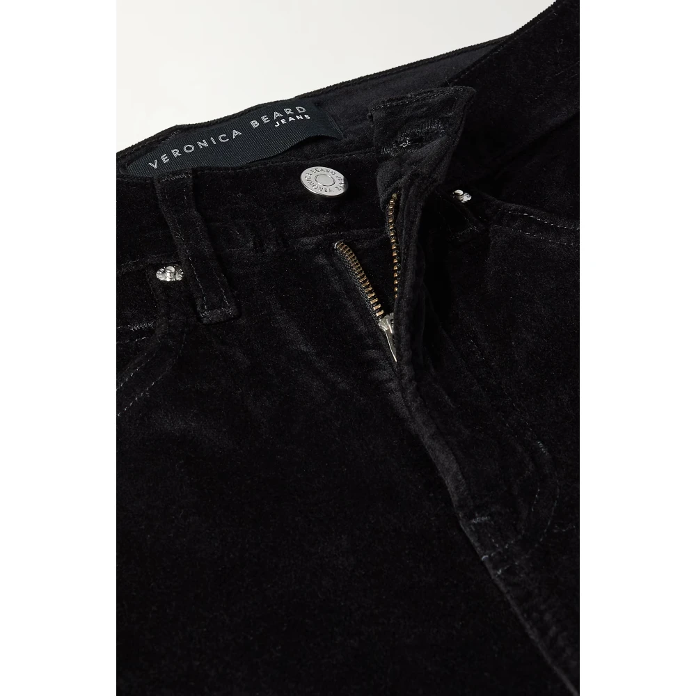 Veronica Beard Zwarte Fluwelen Wijde Broek Black Dames