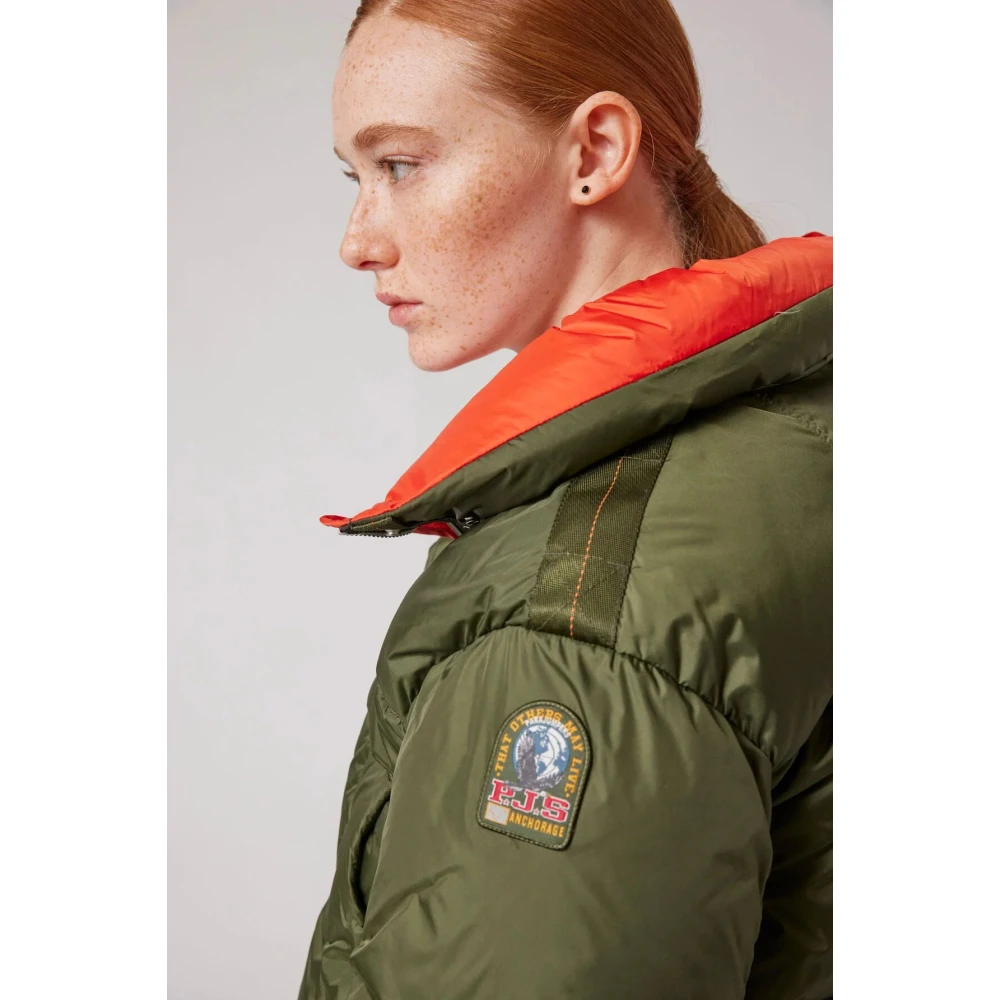 Parajumpers Korte donsjas met cropped snit Green Dames