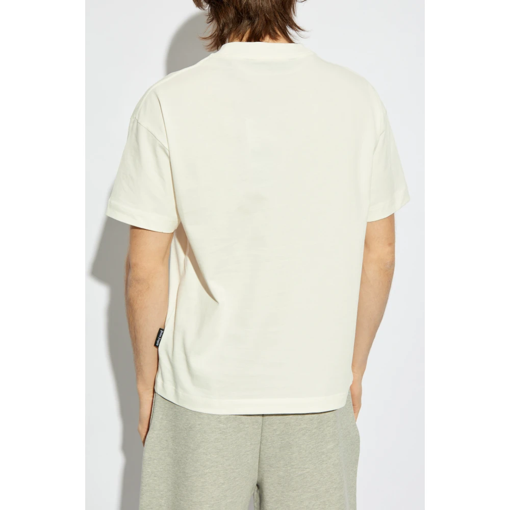 Palm Angels T-shirt met print Beige Heren