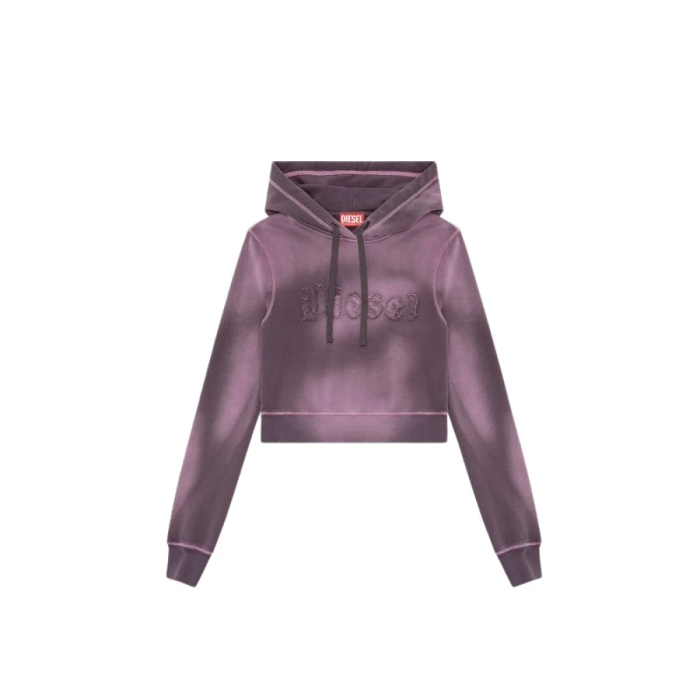Diesel Hooded Sweatshirt met Gedrukt Logo Purple Dames