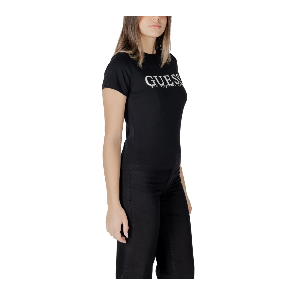 Guess Zwart Bedrukt T-shirt voor Vrouwen Black Dames