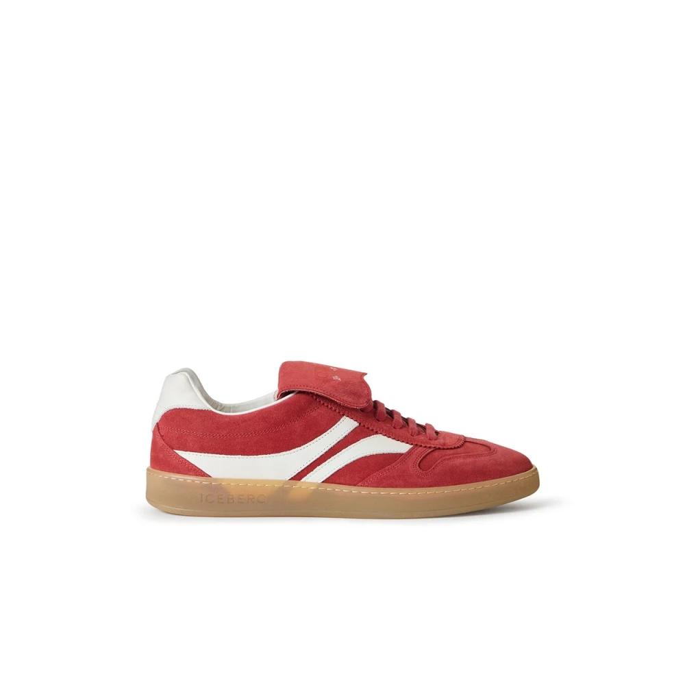 Iceberg Meerkleurige sneakers met contrasterende inzetstukken Heren Schoenen Rood