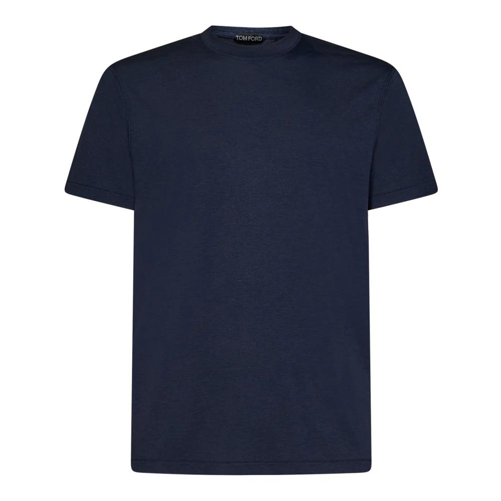 Tom Ford Marinblå Uppgradering Ribbad Crewneck T-shirt Blue, Herr