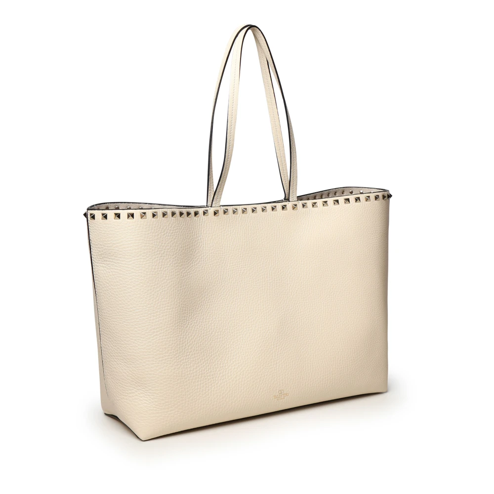 Valentino Garavani Witte leren tas met gouden details White Dames