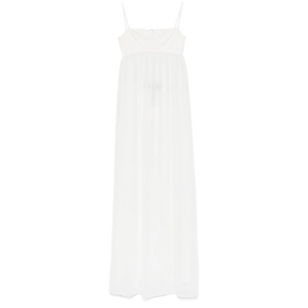 Jacquemus Witte Jurk met Vierkante Hals en Uitsnijding White Dames