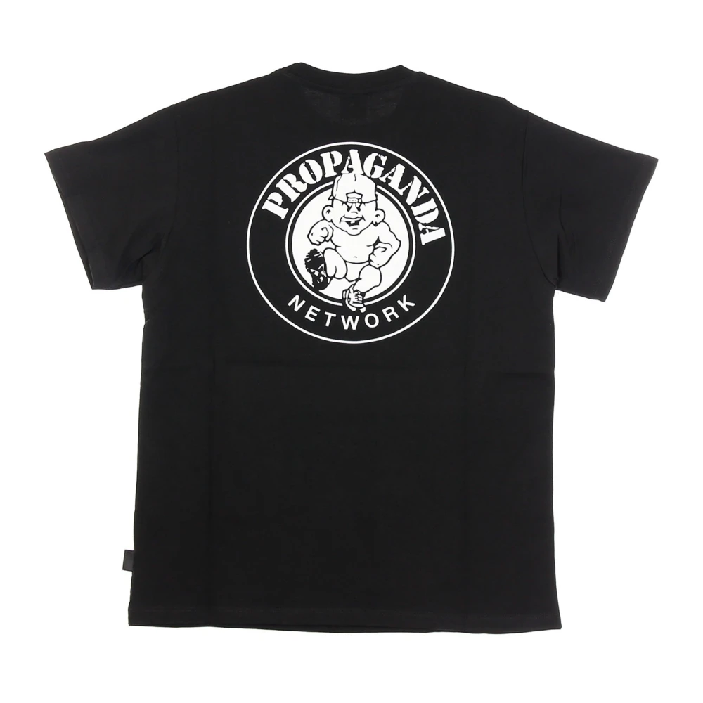 Propaganda Zwarte Tee met Print Crew Neck Black Heren