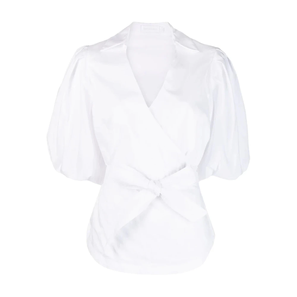 Simkhai Witte Poplin Ballonmouw Blouse White Dames
