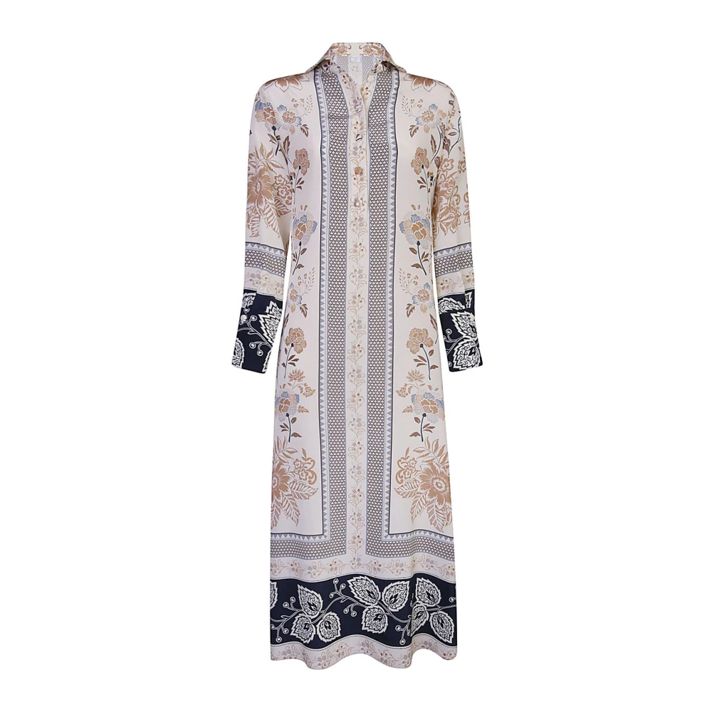Eleventy Gedrukte Caftan Jurk met Amerikaanse Opening Multicolor Dames
