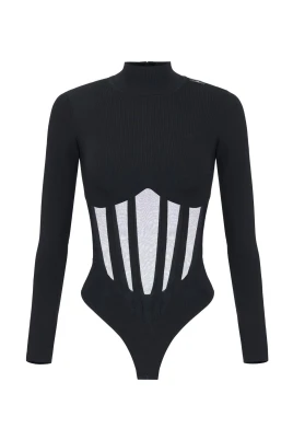 Stickad Bustier Bodysuit