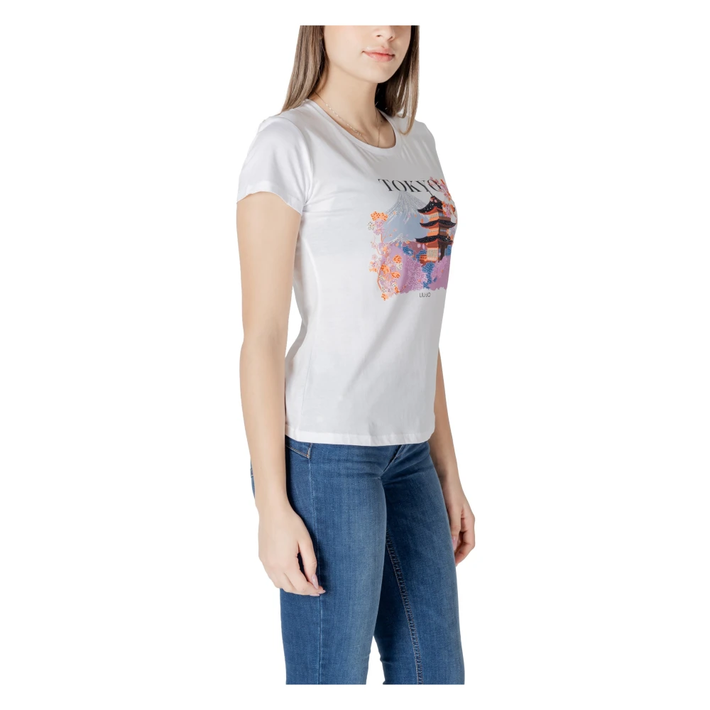 Liu Jo Wit Bloemenprint T-shirt White Dames