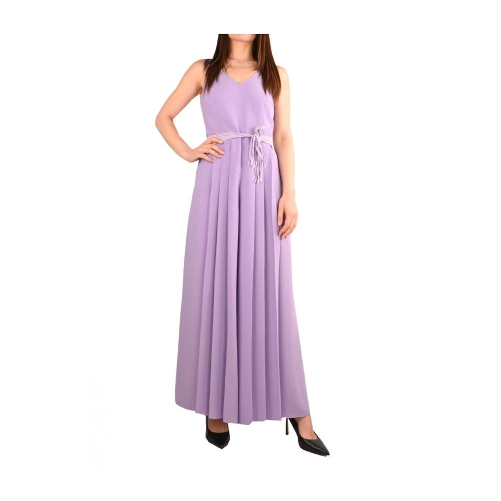 Pennyblack Viscose jumpsuit met riem en geplooide palazzo broek Purple Dames