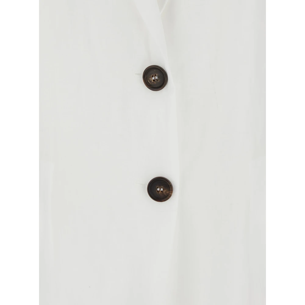 BRUNELLO CUCINELLI Witte Jas met Monil Detail White Dames