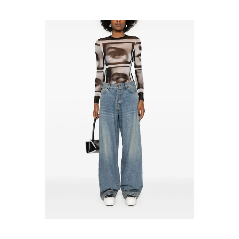 Haikure Blauwe Denim Wide Leg Jeans Blue Dames