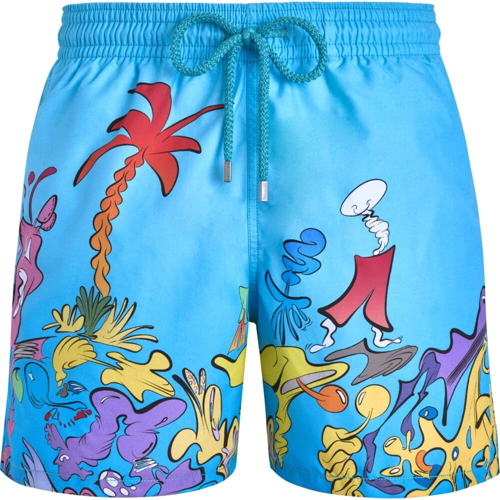 Vilebrequin 360° Marine Print Zwemshorts Blue Heren