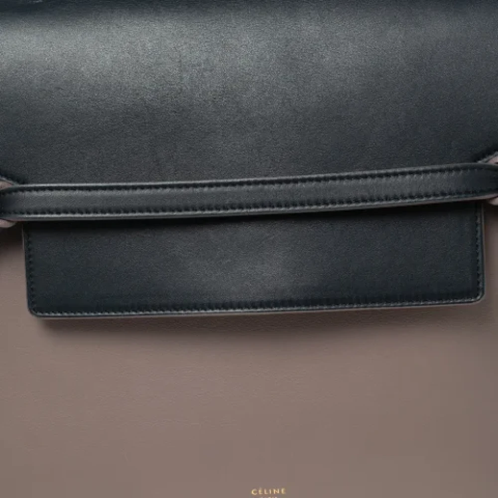 Celine Vintage Pre-owned Leather handbags Beige Dames