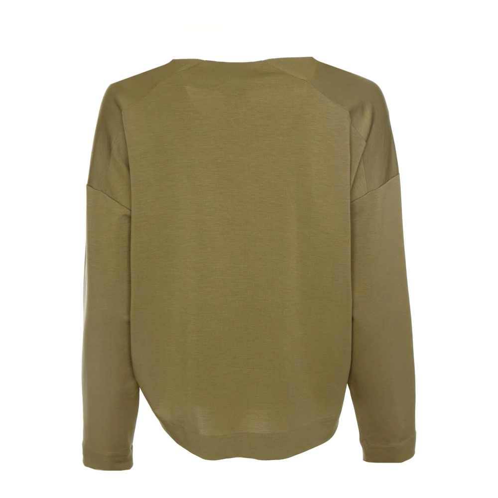 drykorn Cropped Longsleeve met Boothals Green Dames