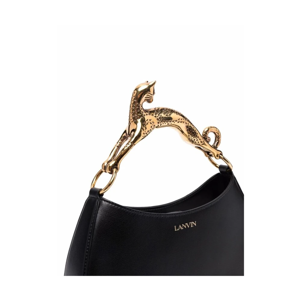 Lanvin Zwarte leren schoudertas Black Dames