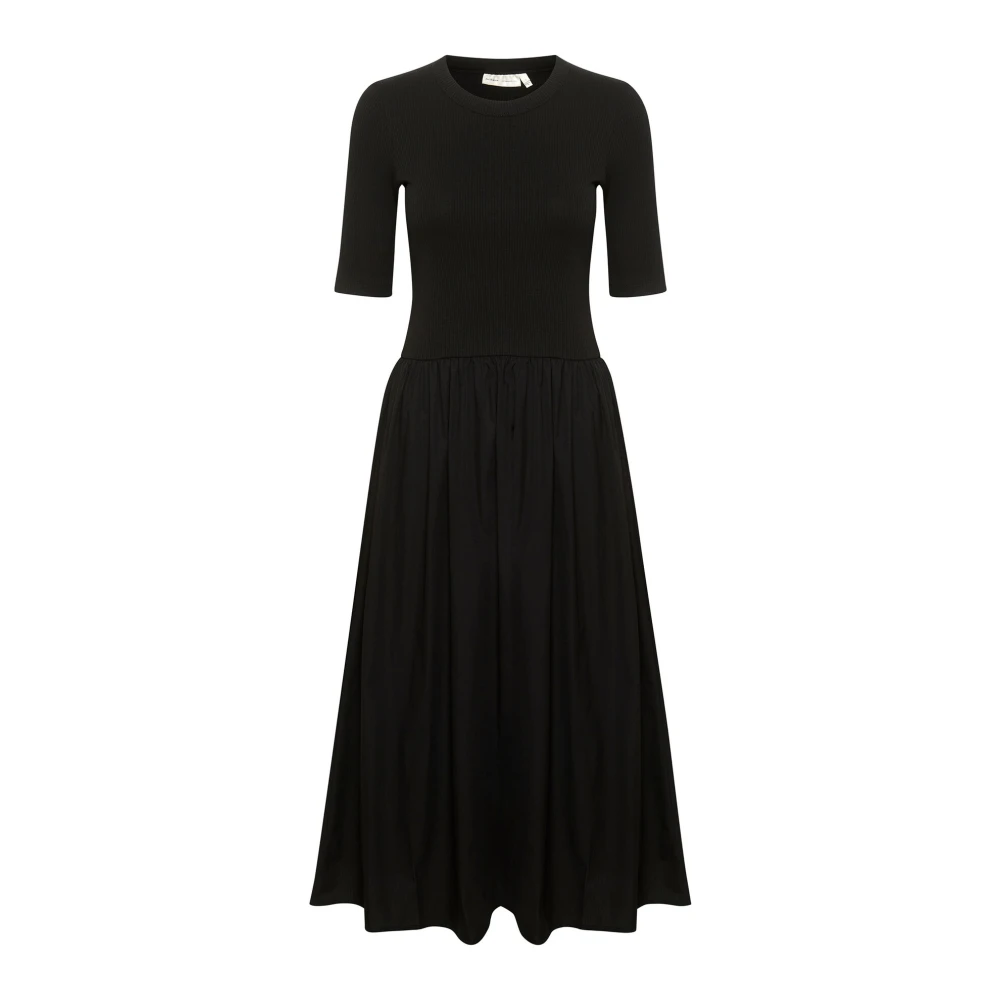 InWear Vrouwelijke Zwarte Jurk met Halve Mouwen Black Dames