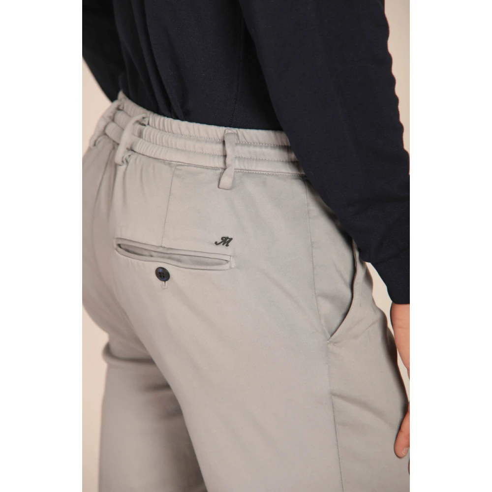 Mason's Slim Fit Jersey Chino Broek Gray Heren