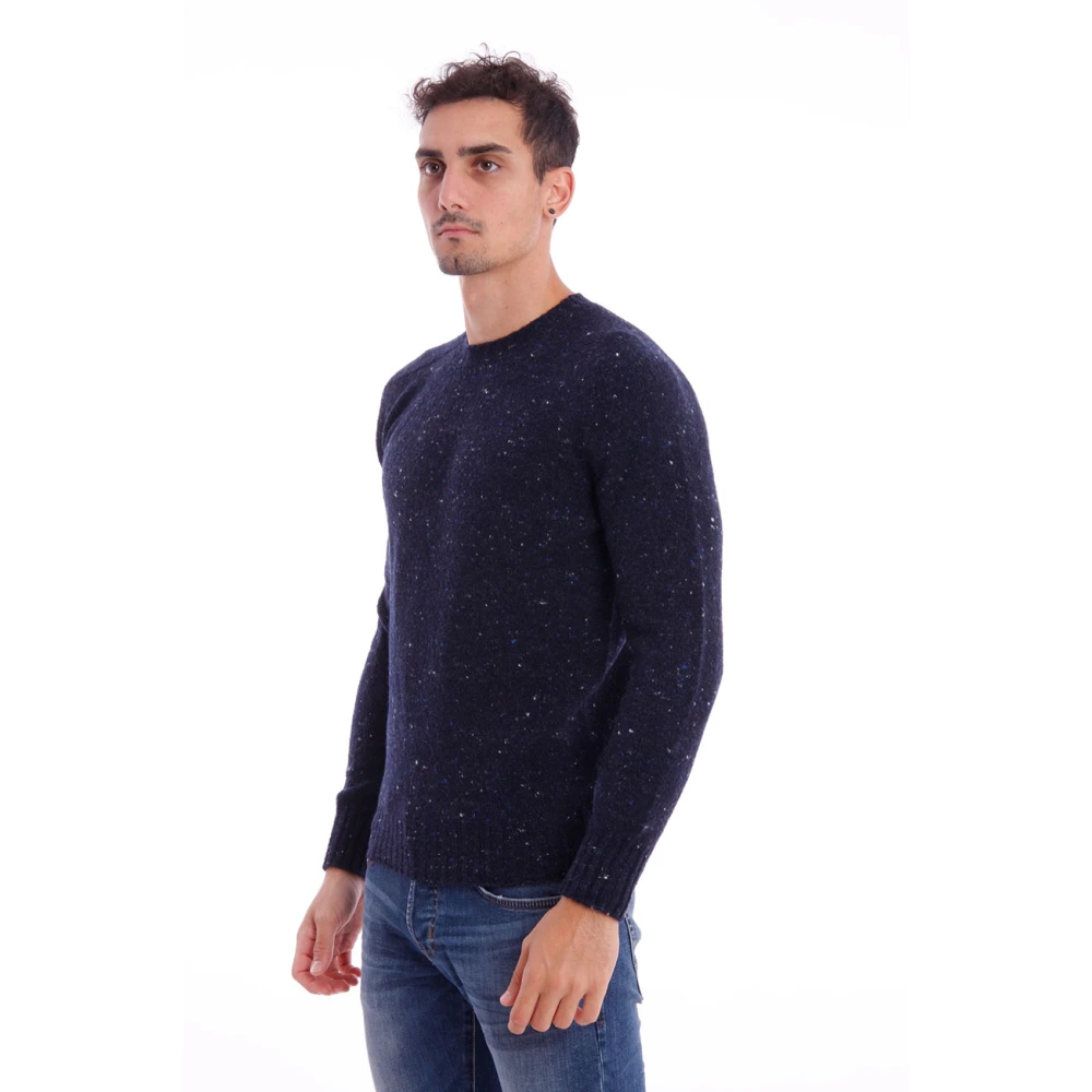 Drumohr Donegal Crew Neck Sweater Blue Heren