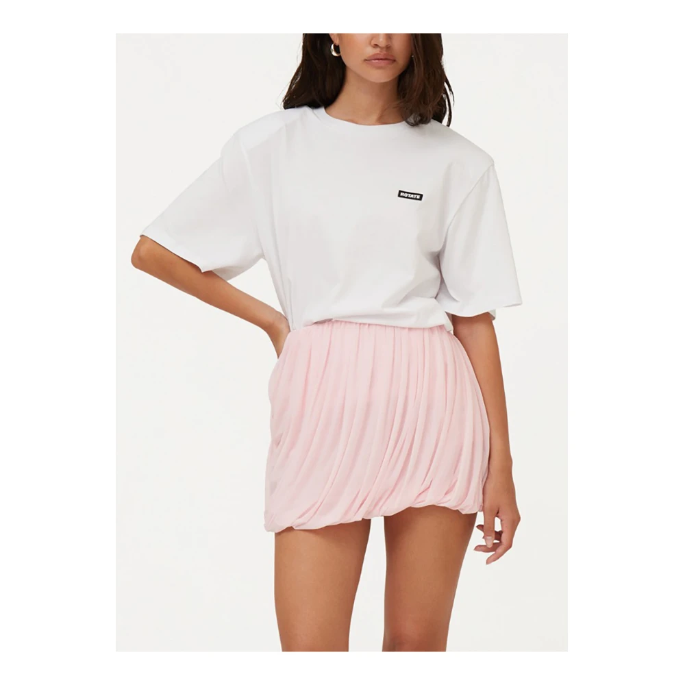 Rotate Birger Christensen Logo Patch T-Shirt White Dames