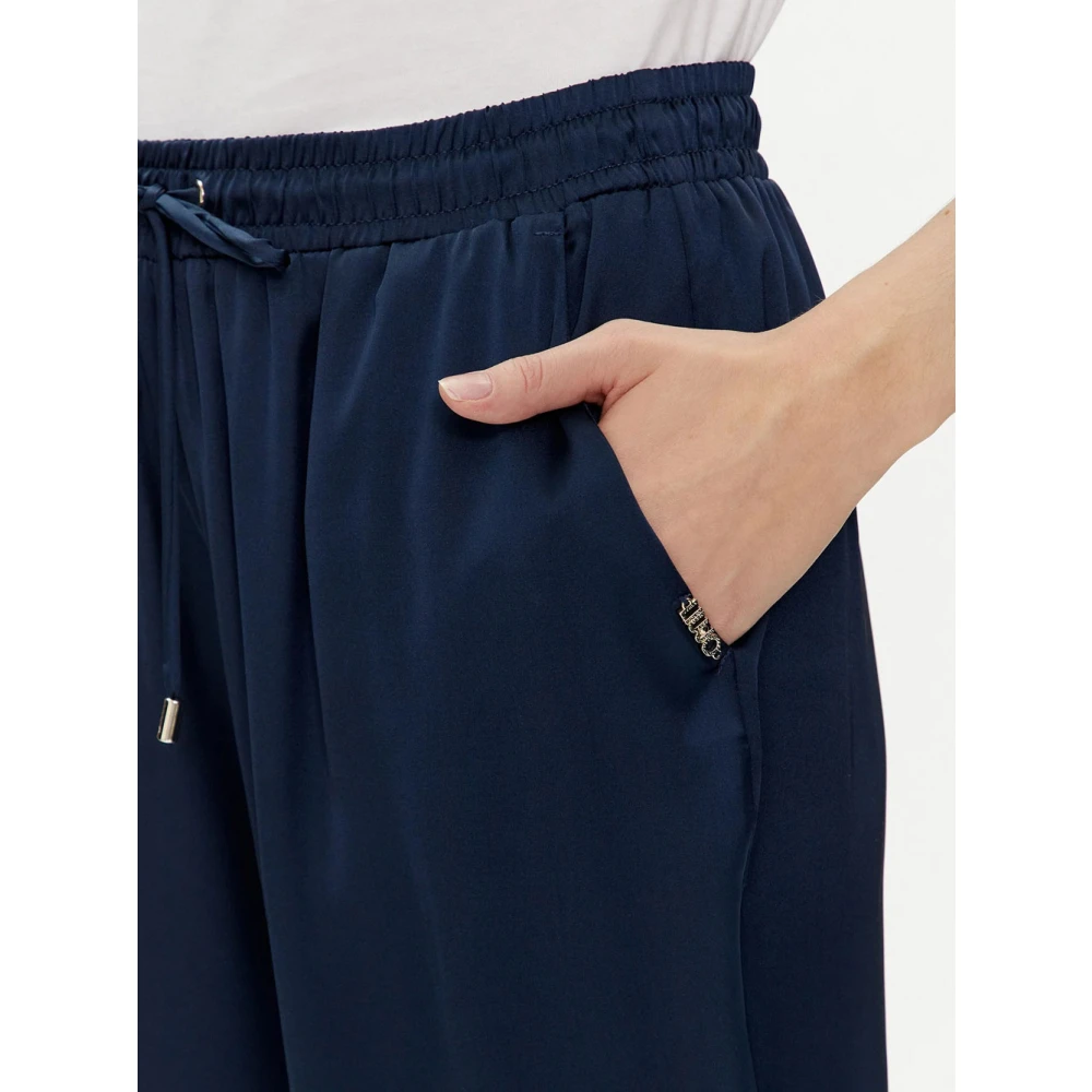 Liu Jo Blauwe Satijnen Jogger Broek Blue Dames