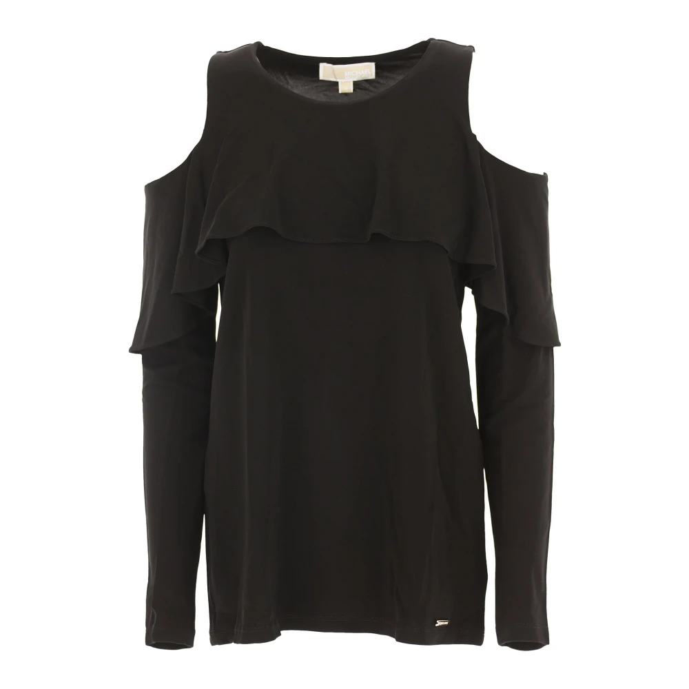 Michael Kors Blouse met Ontblote Schouder Black Dames
