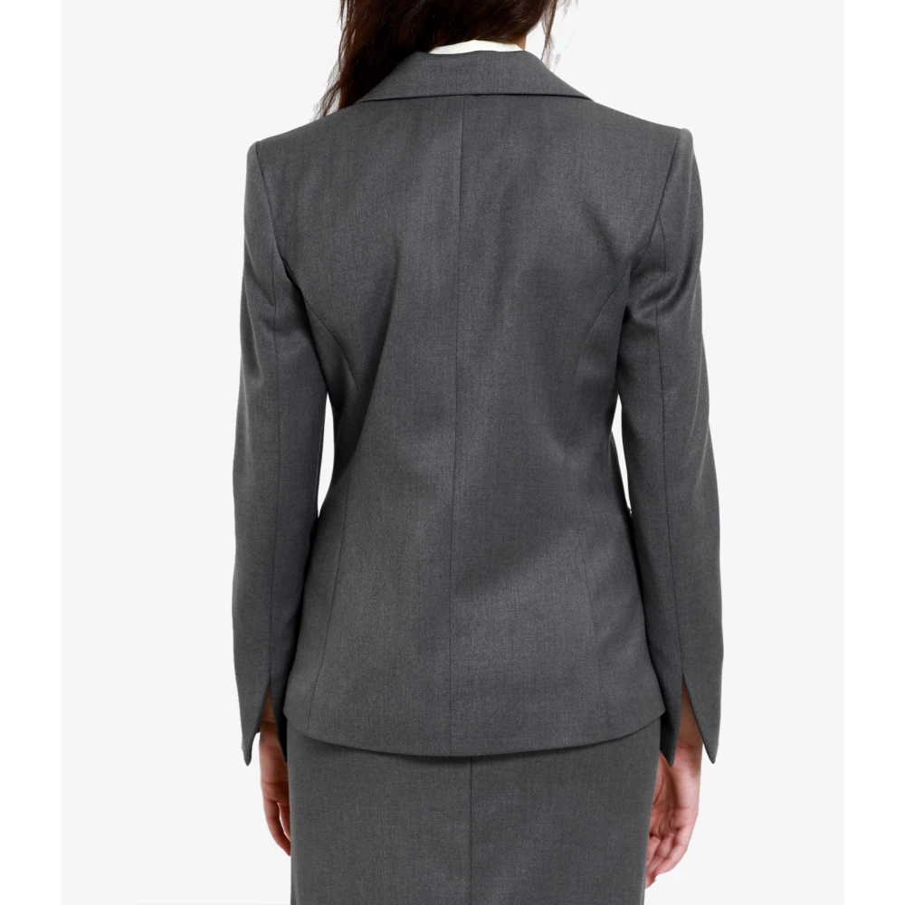 Simona Corsellini Stijlvolle Viscose Blend Jas Gray Dames