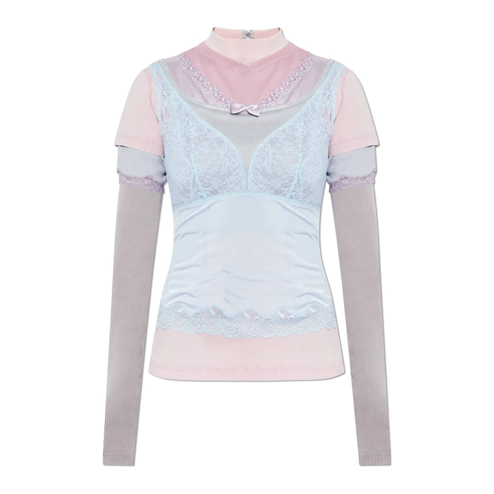 Balenciaga Top met opstaande kraag Multicolor Dames