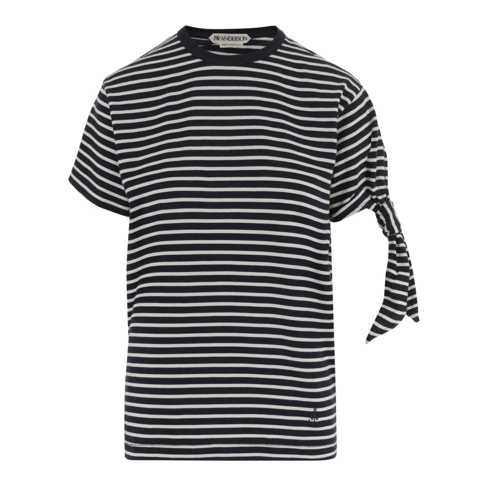 Jw Anderson Women's Red Striped Cotton T-Shirt