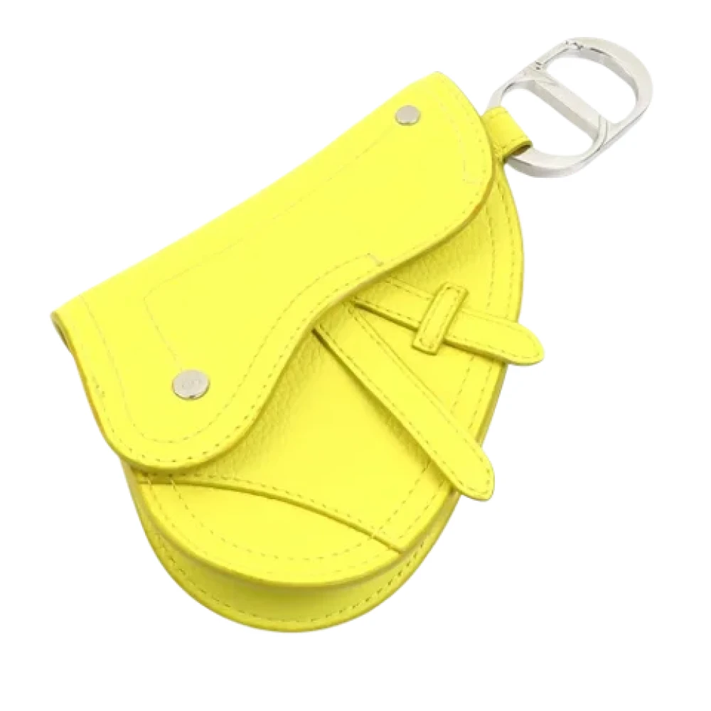 Dior Vintage Pre-owned Leather clutches Yellow Dames