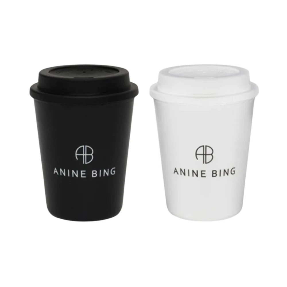 Multi Anine Bing Ab Cup 2 Pack - White And Black Drikkeflasker