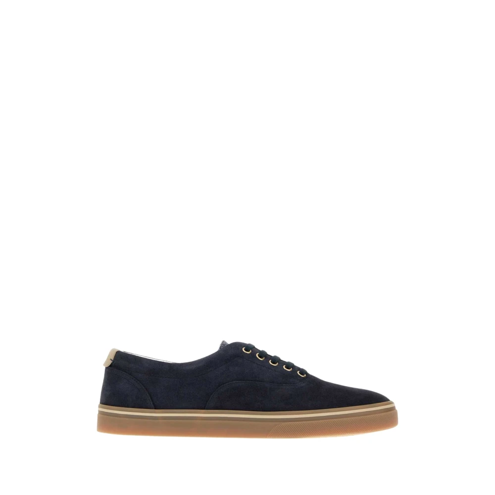 Brunello Cucinelli Men's Blue Leather-Trimmed Suede Sneakers UK Size 8 - Mytheresa - Image 2