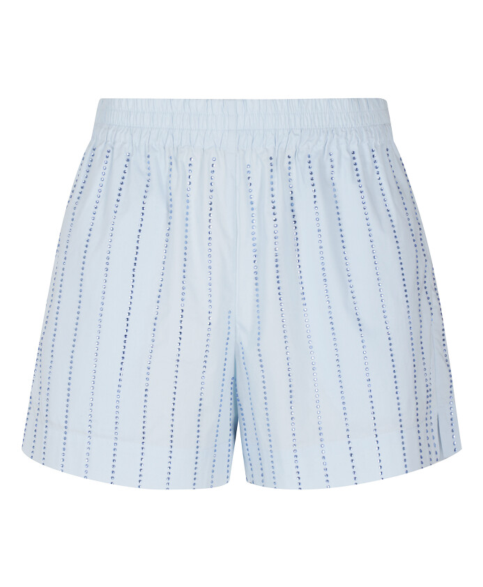 shorts-en-popeline-de-coton-celeste-avec-strass