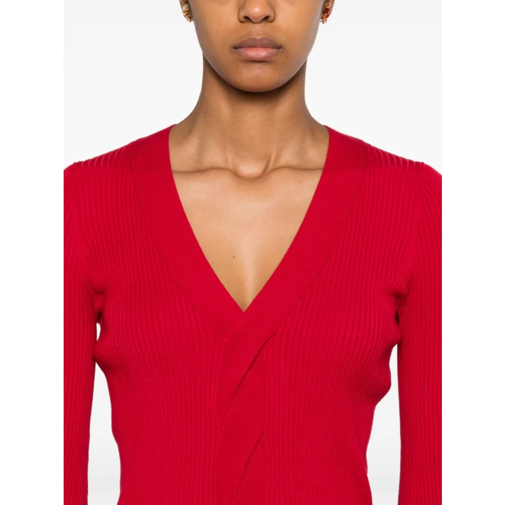 Twinset Rode Trui met Twist Detail Red Dames