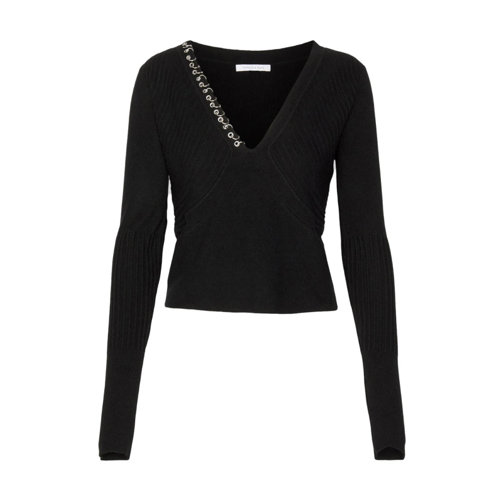 PATRIZIA PEPE Zwarte Sweaters Model 2K0227K7S0 Black Dames