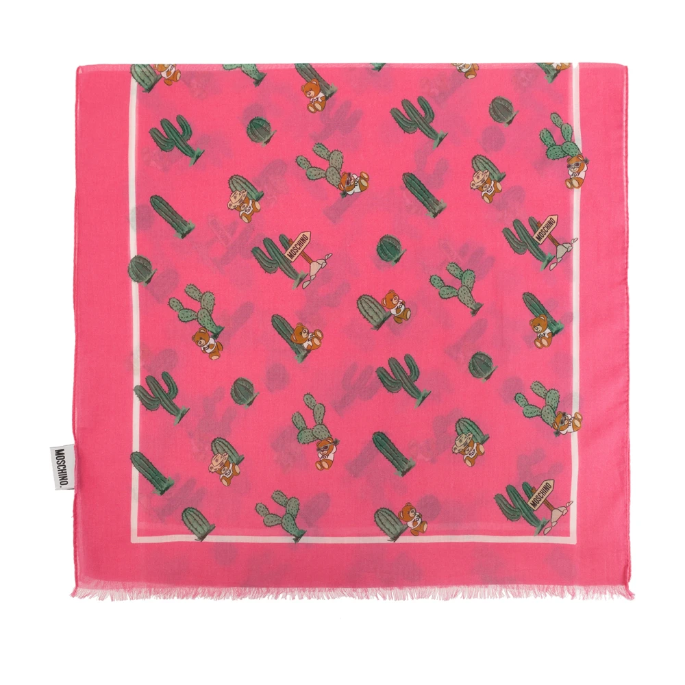 Moschino Katoenen sjaal Pink Unisex