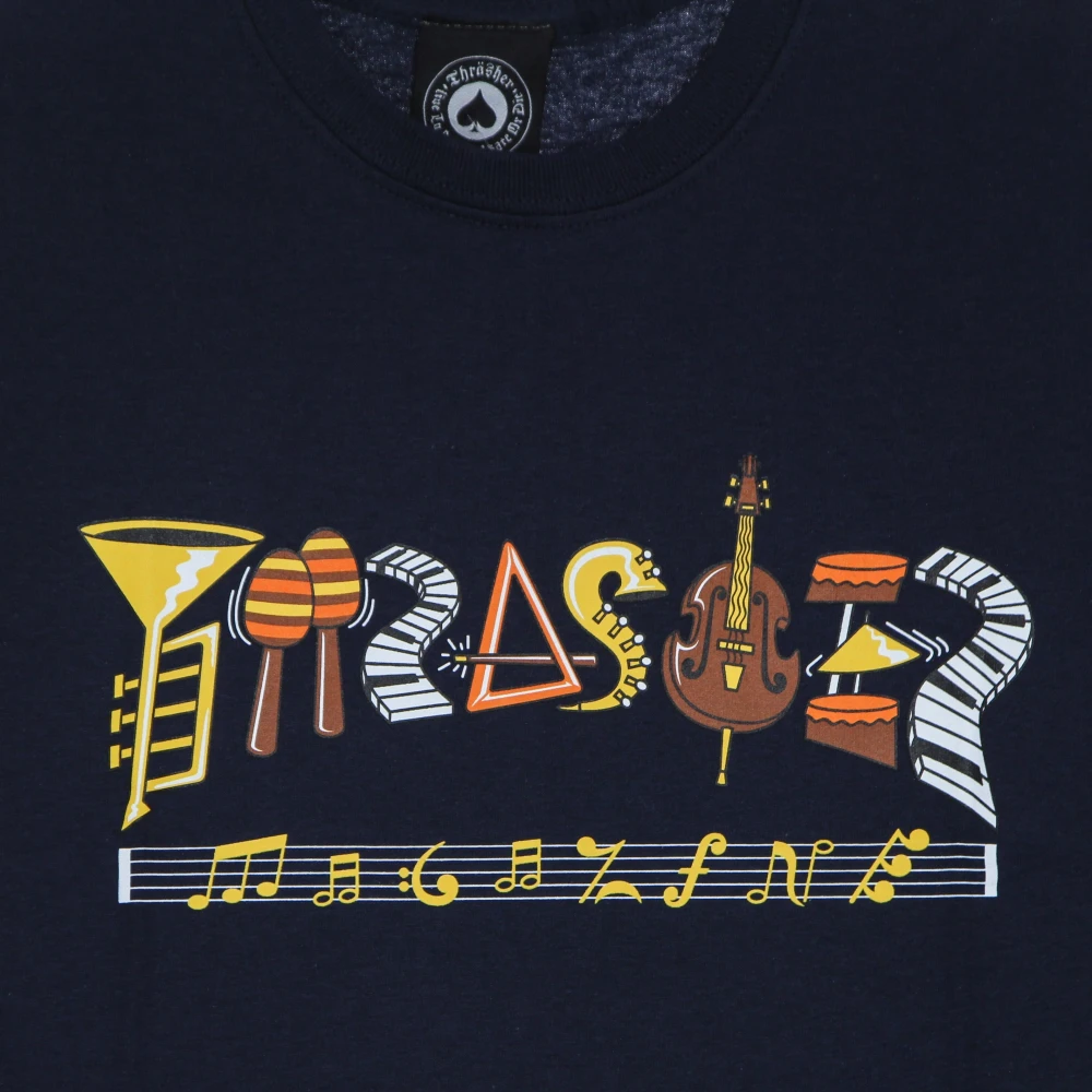 Thrasher Navy Logo Tee Korte Mouw Katoen Blue Heren