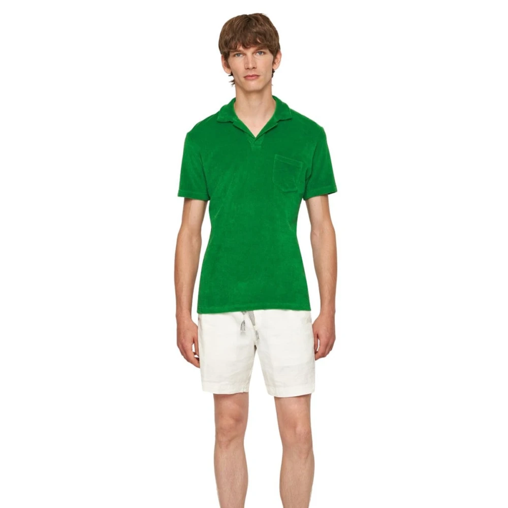 Orlebar Brown Kustgroene Badstof Poloshirt Green Heren