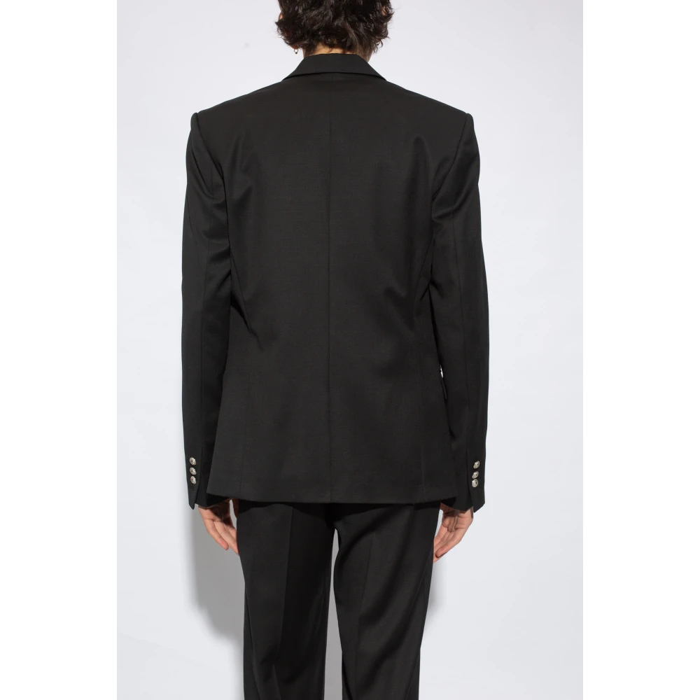 Balmain Blazer met puntige revers Black Heren