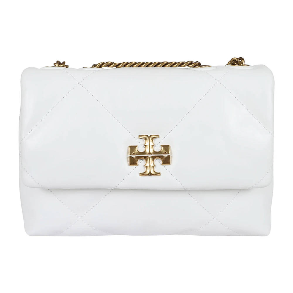 TORY BURCH Diamantgestikte leren crossbodytas White Dames