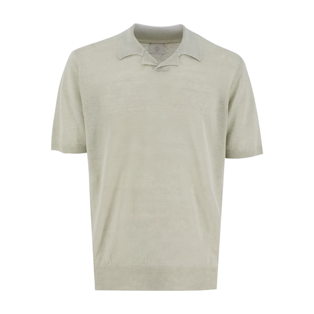 Eleventy Veelzijdig Linnen Polo Shirt Green Heren